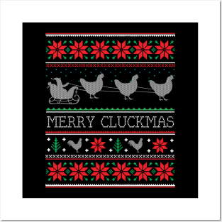 Chicken Poultry Farmer Chicken Ugly Christmas Xmas Posters and Art